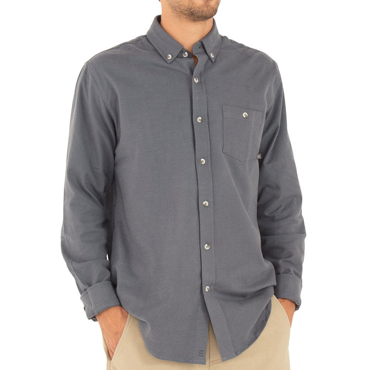 Men's Bamboo Flannel Button Up - Blue Dusk