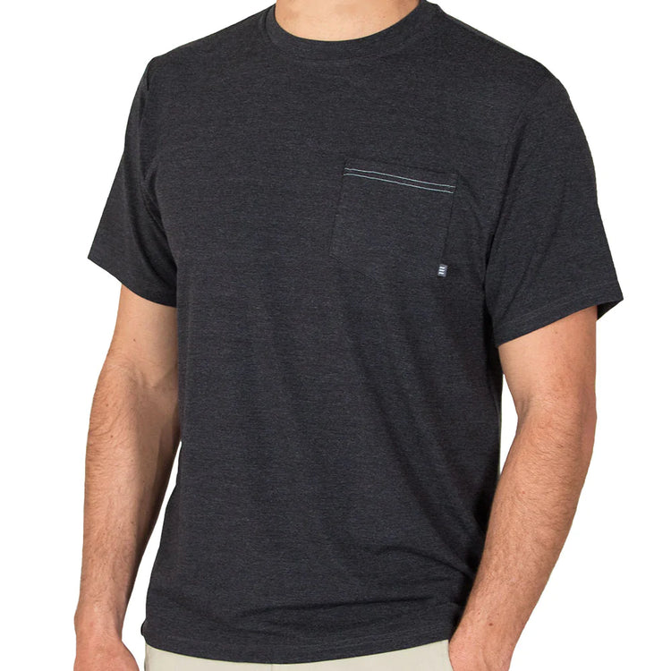 Men's Bamboo Flex Pocket Tee - Heather Black