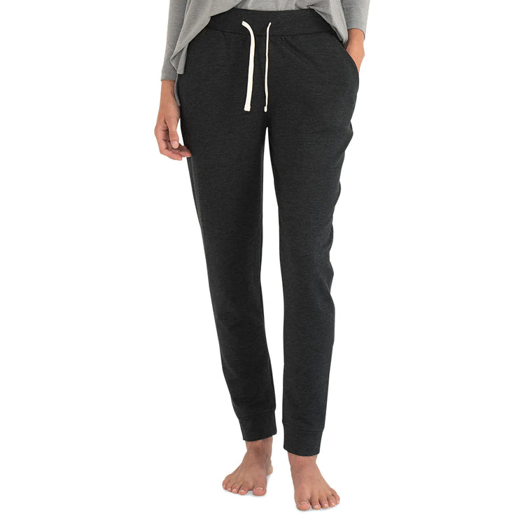 Women's Bamboo Lightweight Fleece Jogger - Slim - Heather Black