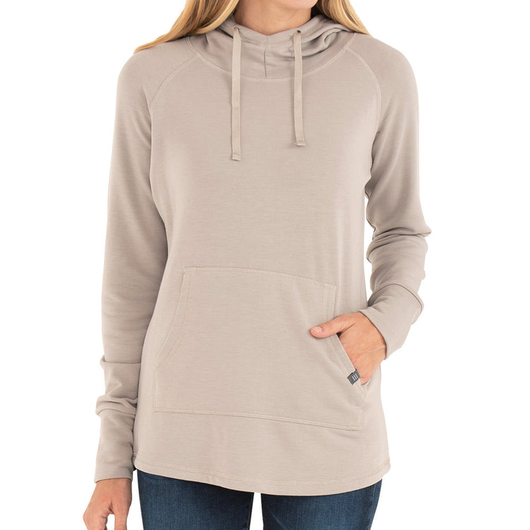 Women's Bamboo Lightweight Fleece Pullover Hoodie - Dune