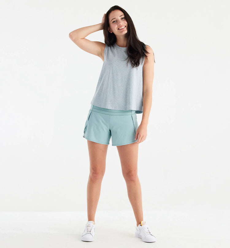 Women's Bamboo-Lined Breeze Short – 4" - Sea Glass