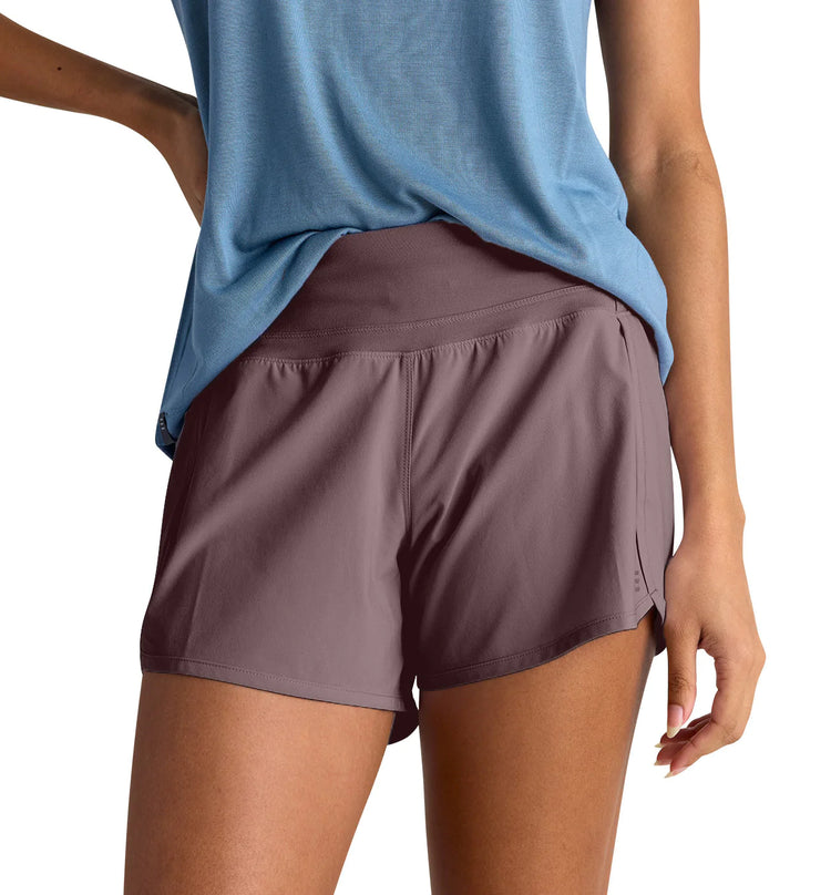 Women's Bamboo-Lined Breeze Short – 4" - Purple Peak