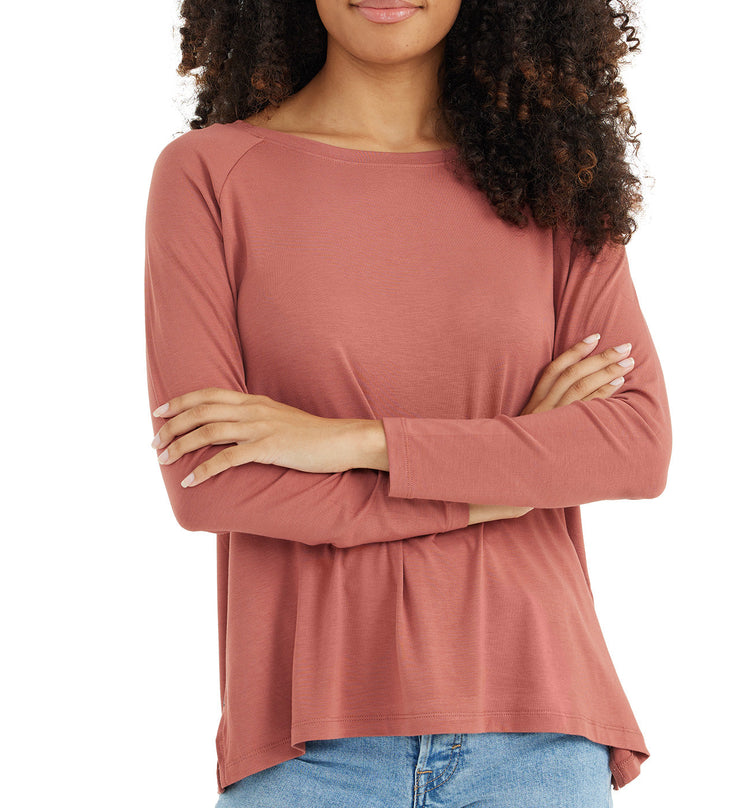 Women's Bamboo Everyday Flex Long Sleeve - Rosewood