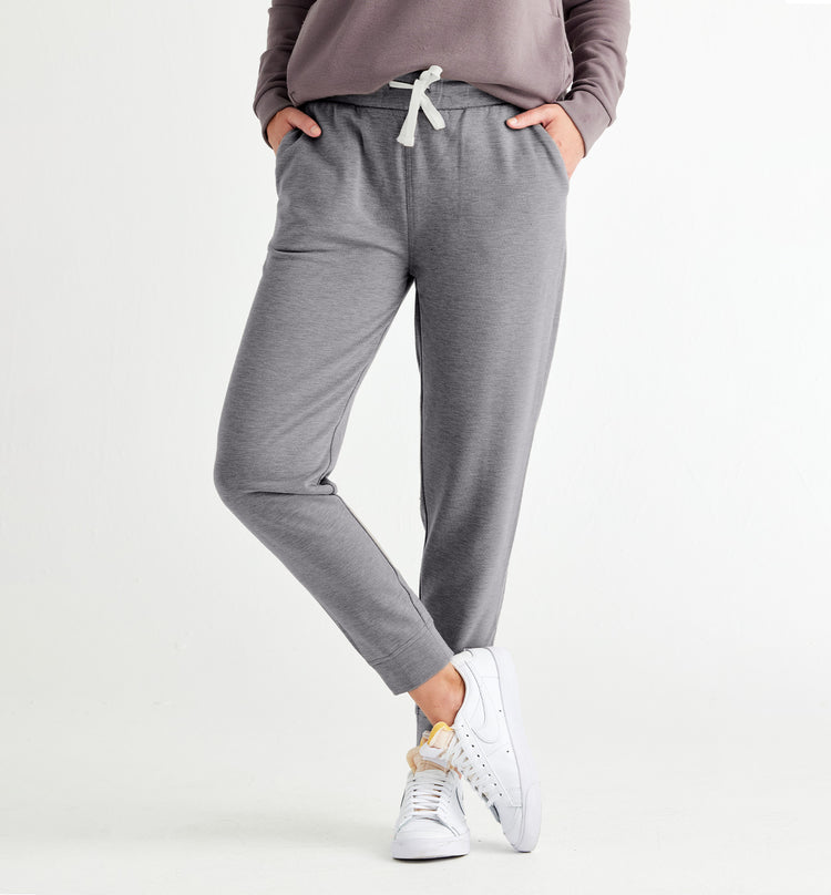 Women's Bamboo Lightweight Fleece Jogger - Slim - Heather Navy