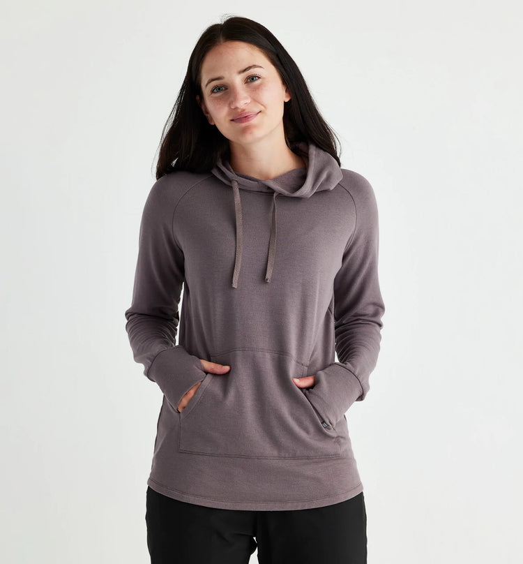 Women's Bamboo Lightweight Fleece Pullover Hoodie - Purple Peak