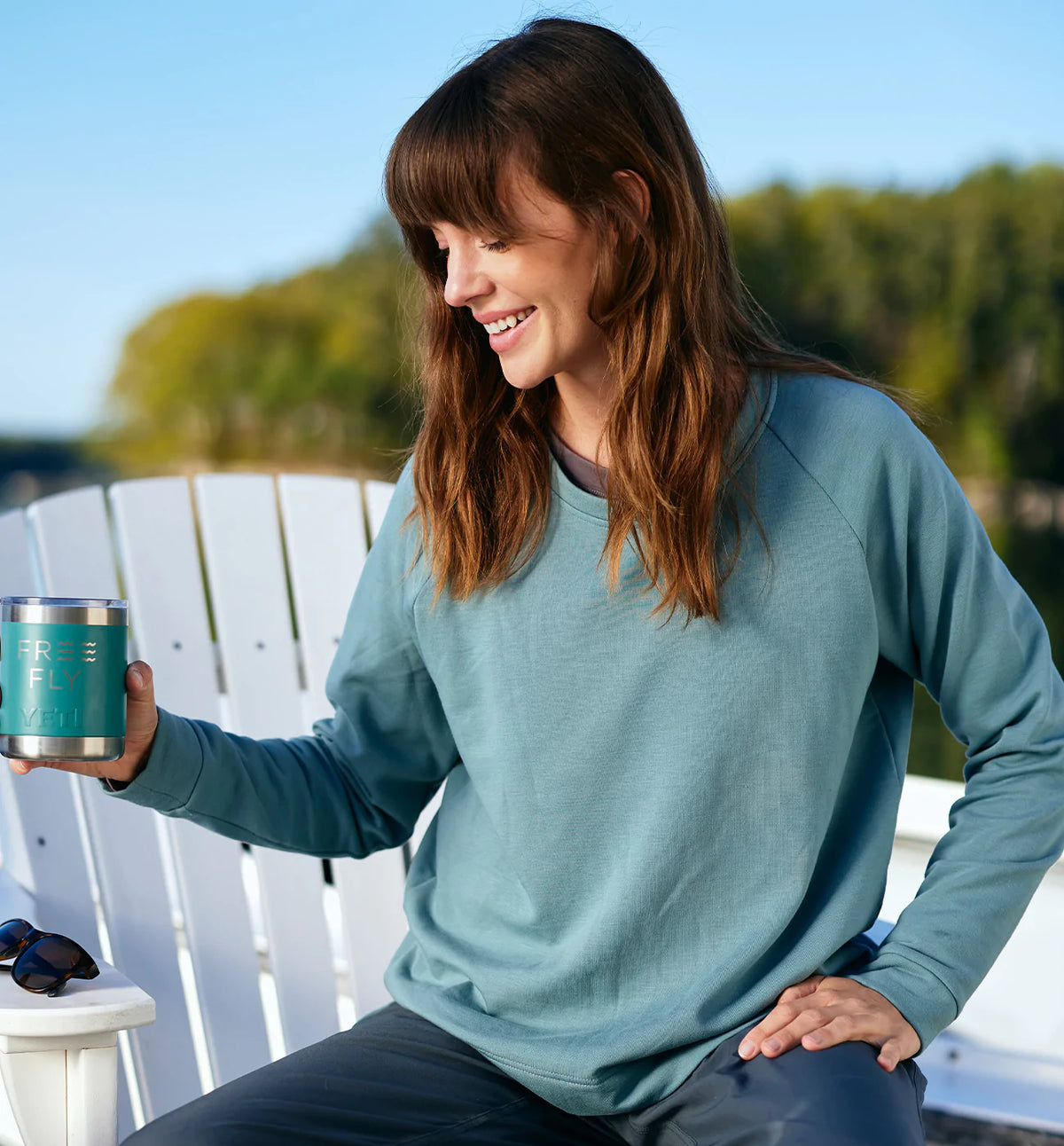 Women s Fleece Crewneck Pullover Free Fly Apparel