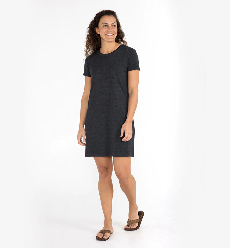 Women's Bamboo Flex Pocket Dress - Heather Black