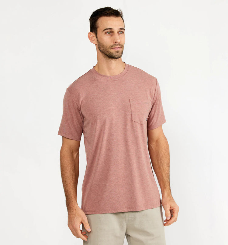 Men's Bamboo Flex Pocket Tee - Heather Brick