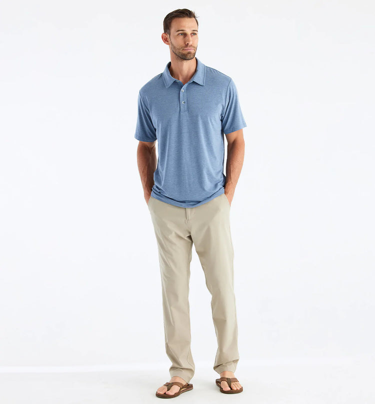 Men's Bamboo Flex Polo - Heather Deepwater