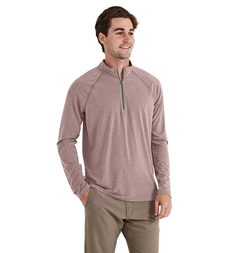 Men's Bamboo Flex Quarter Zip - Heather Mustang