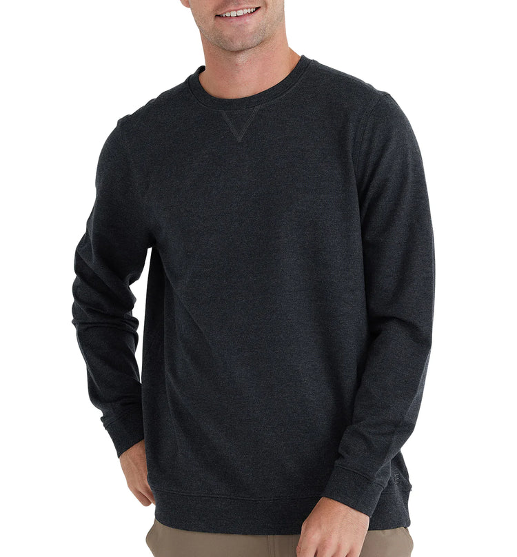 Men's Bamboo Heritage Fleece Crew - Heather Black