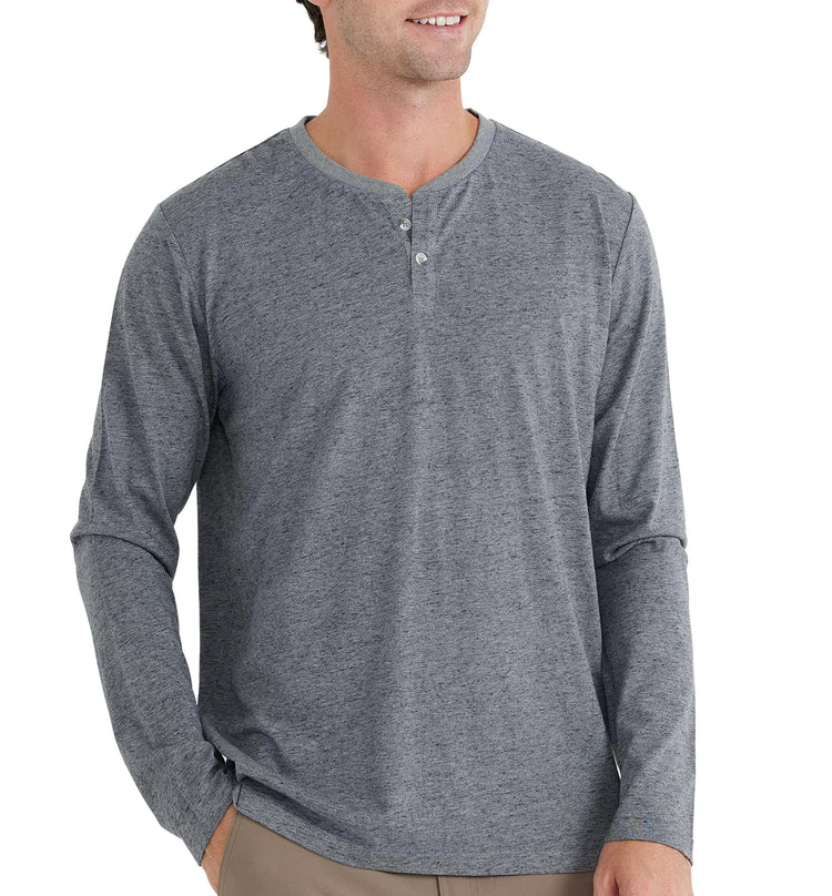 Men's Bamboo Heritage Henley - Heather Flint