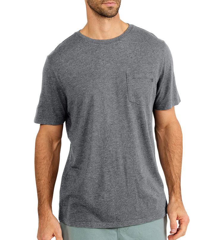 Men's Bamboo Heritage Pocket Tee - Heather Flint