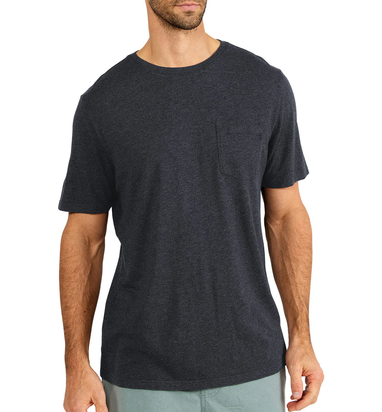 Men's Bamboo Heritage Pocket Tee - Heather Black