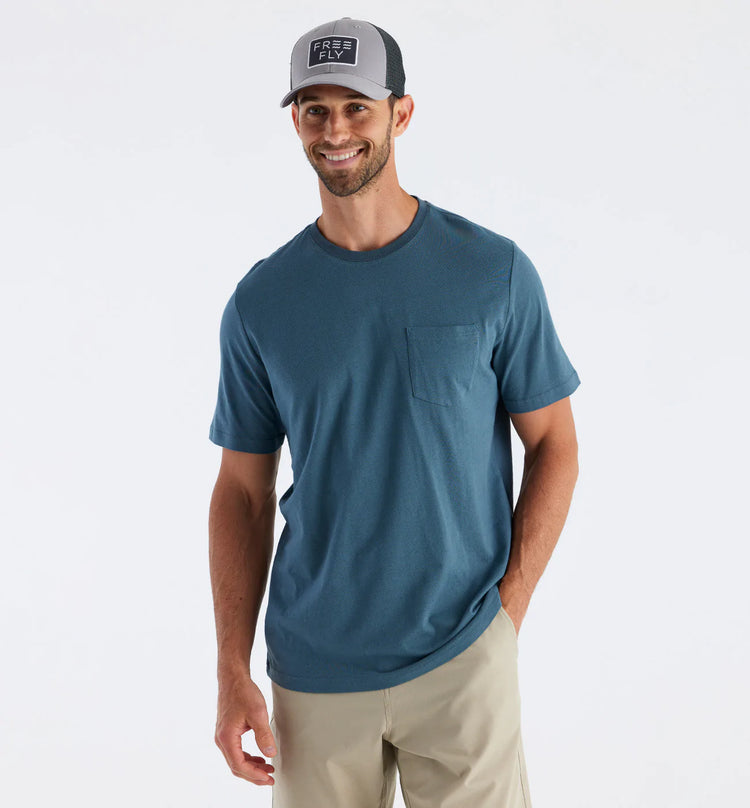 Men's Bamboo Heritage Pocket Tee - Slate Blue