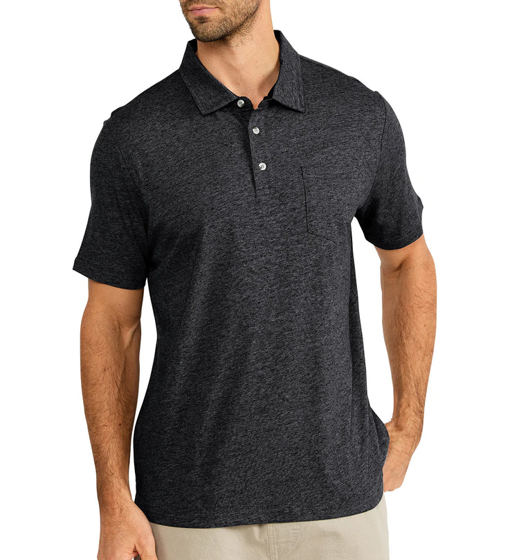 Men's Bamboo Heritage Polo - Heather Black