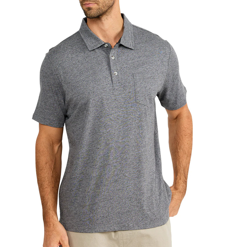 Men's Bamboo Heritage Polo - Heather Flint