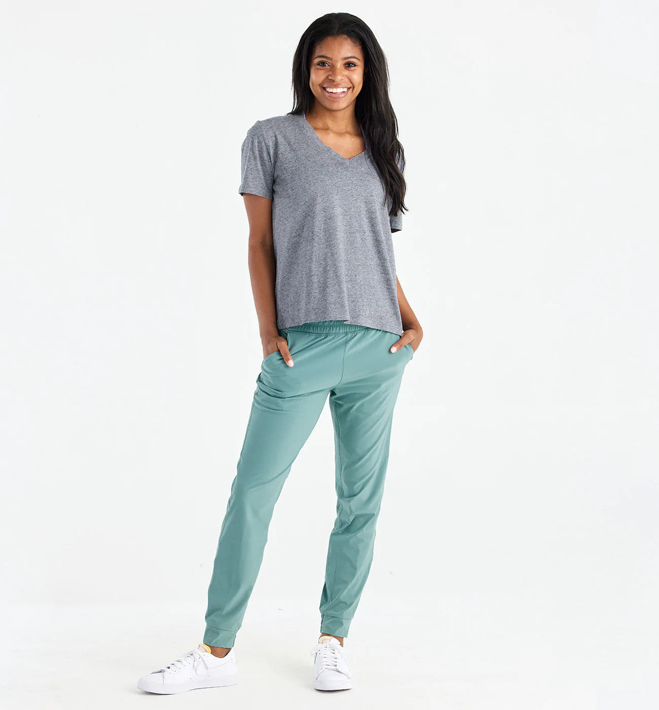 Women's Bamboo Heritage V Neck Tee – Free Fly Apparel