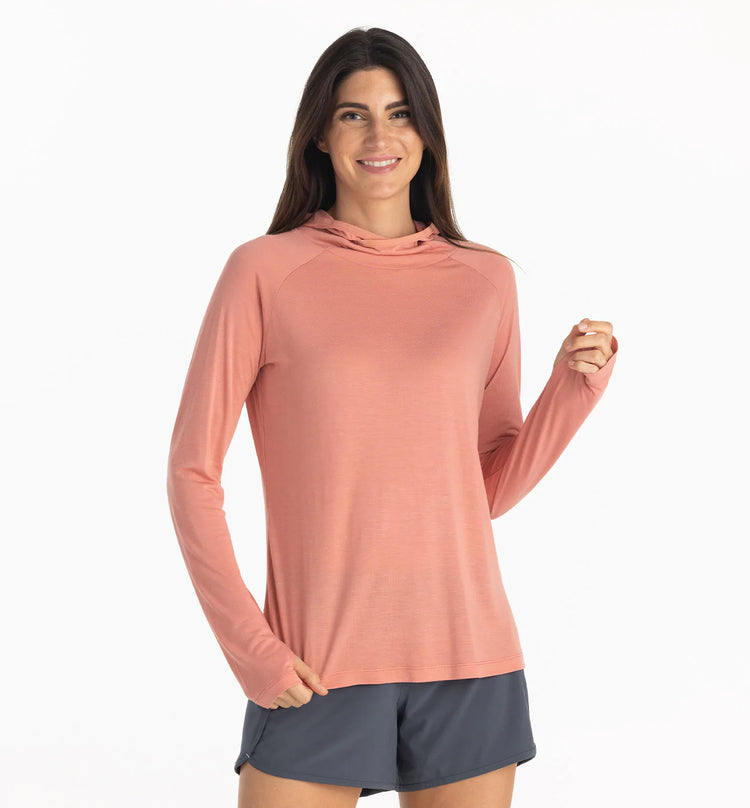 Women's Bamboo Lightweight Hoodie II - Bright Clay