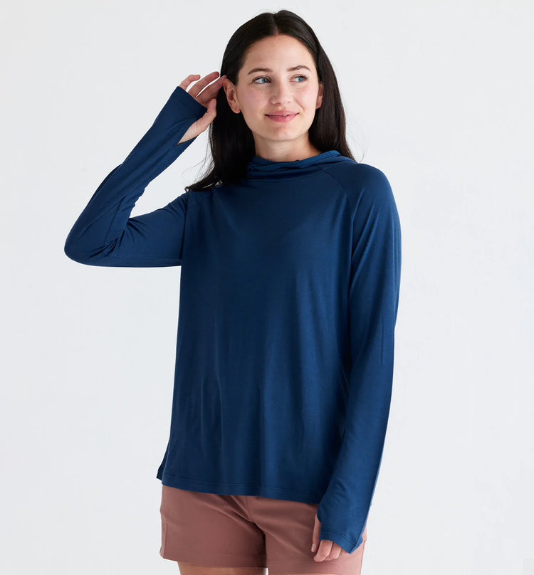 Women's Bamboo Lightweight Hoodie II - True Navy