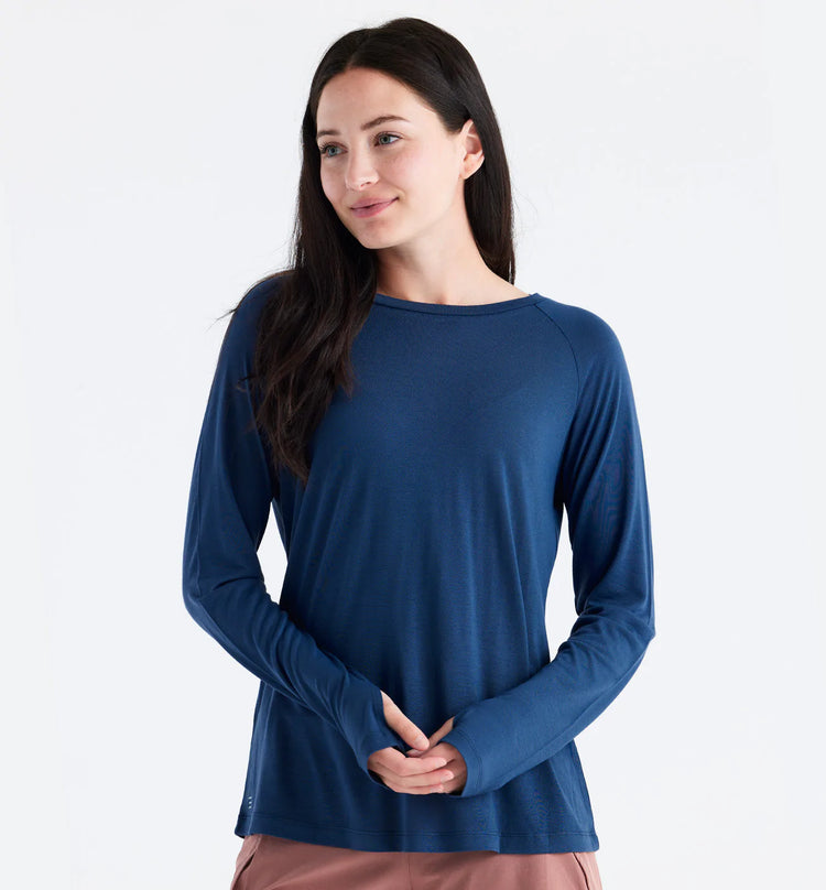 Women's Bamboo Lightweight Long Sleeve II - True Navy