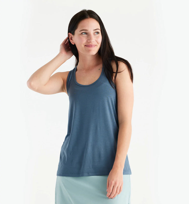 Women's Bamboo Motion Racerback Tank - Slate Blue