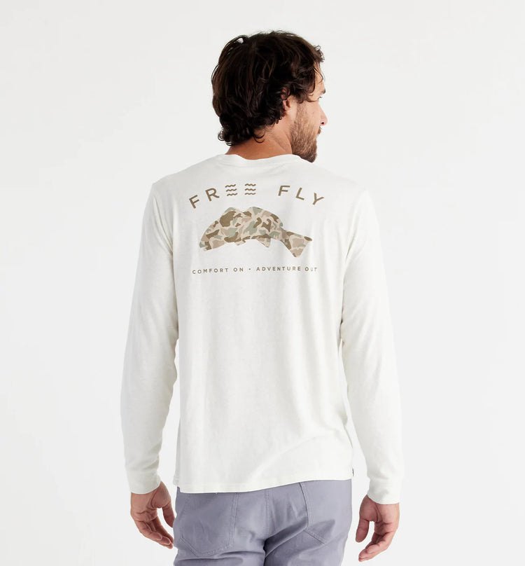 Redfish Camo Long Sleeve - Heather Oyster