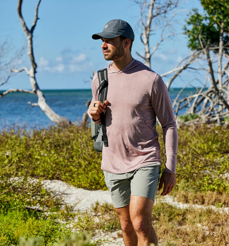 Men's Bamboo Shade Hoodie - Heather Adobe Red