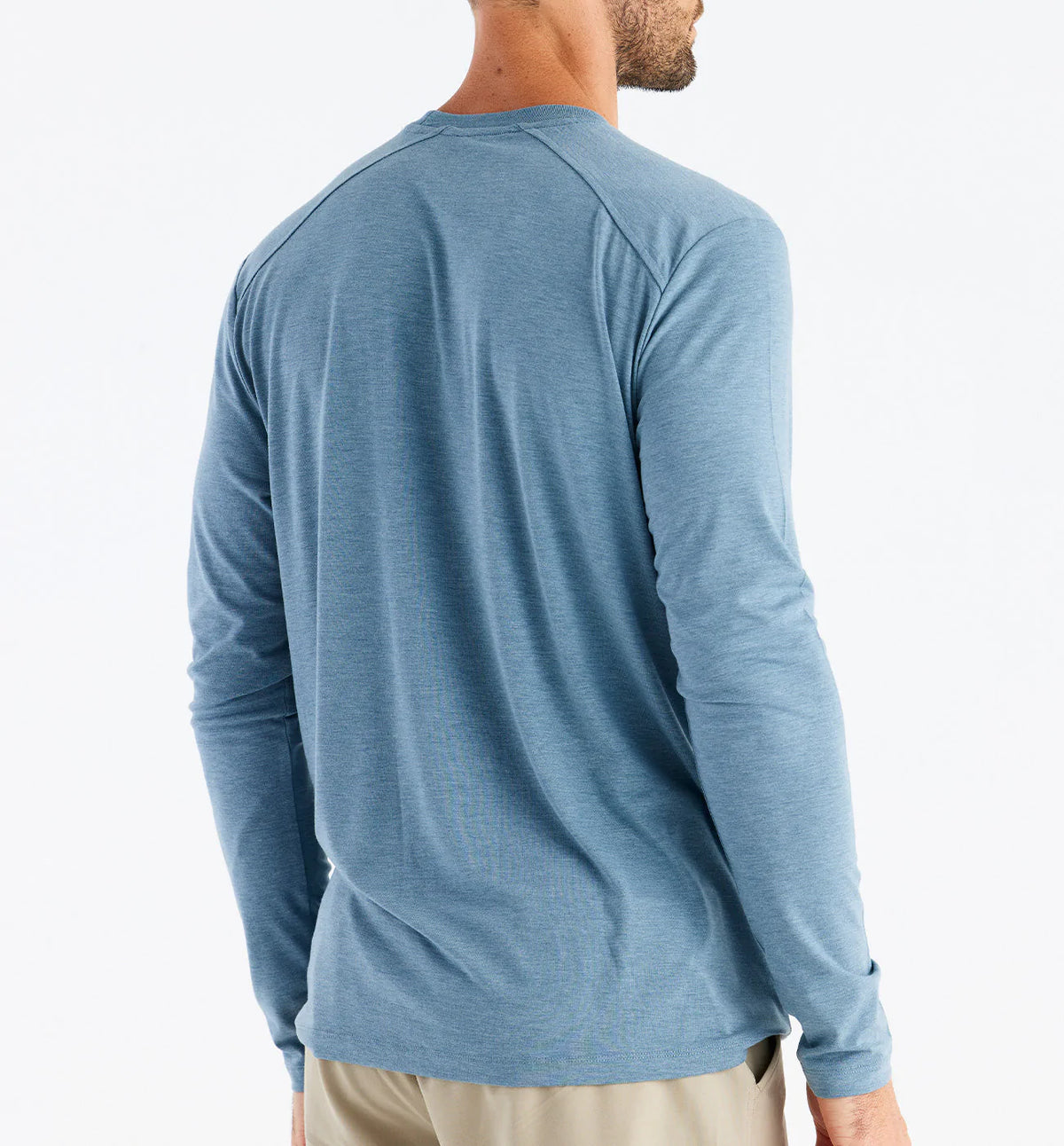 Men's Bamboo Shade Long Sleeve - Heather Slate Blue