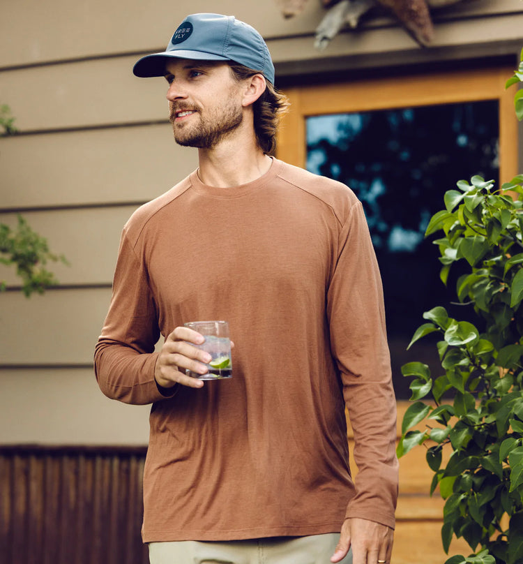 Men's Bamboo Shade Long Sleeve - Blue Dusk