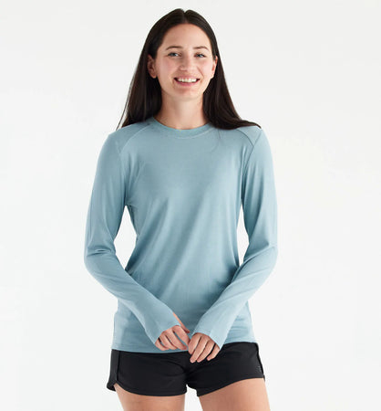 WOMEN'S BRIGHT WHITE BAMBOO SHADE LONG SLEEVE II