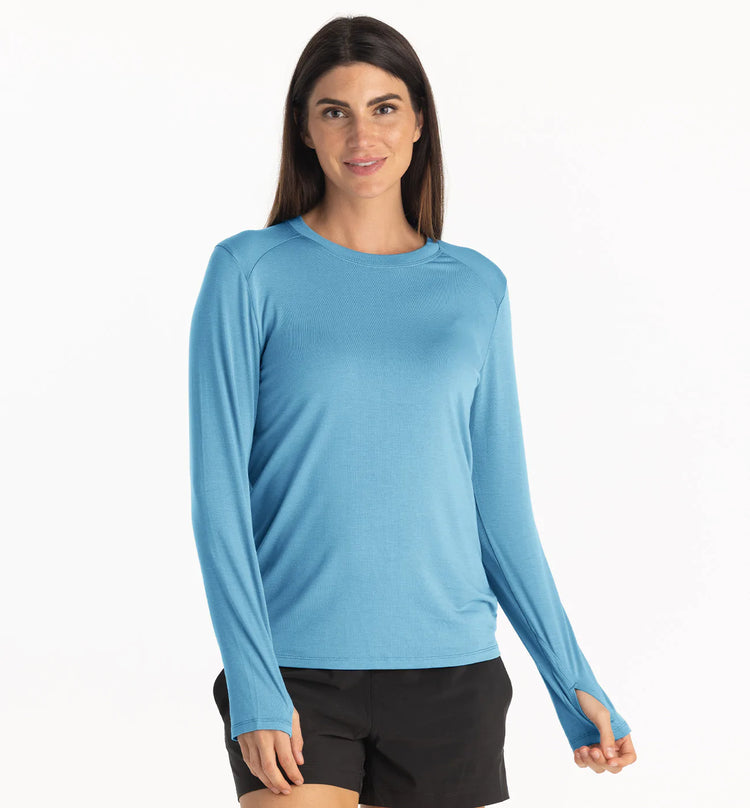 Women's Bamboo Shade Long Sleeve II - Bluestone