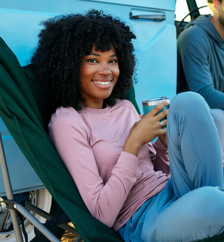 Women's Bamboo Shade Long Sleeve II - Ocean Mist