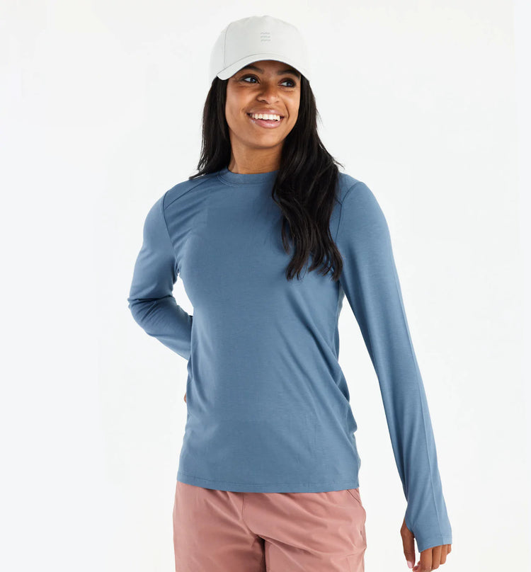 Women's Bamboo Shade Long Sleeve II - Slate Blue