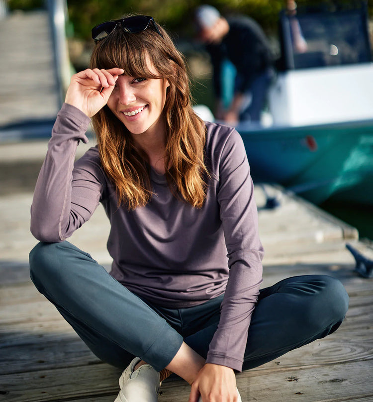 Women's Bamboo Shade Long Sleeve - Ocean Mist