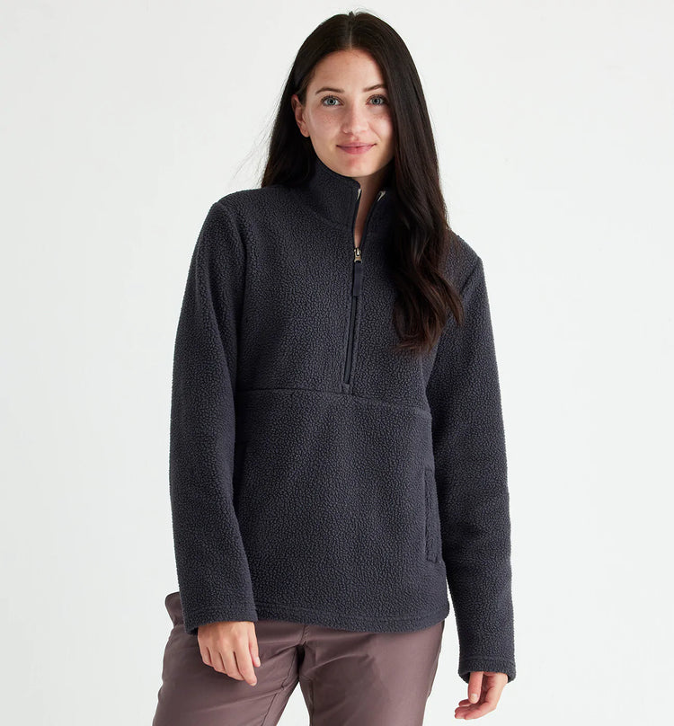 Women's Bamboo Sherpa Fleece Half Zip - Abyss