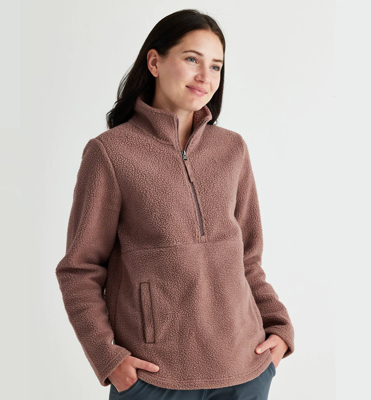 Women's Bamboo Sherpa Fleece Half Zip - Canyon