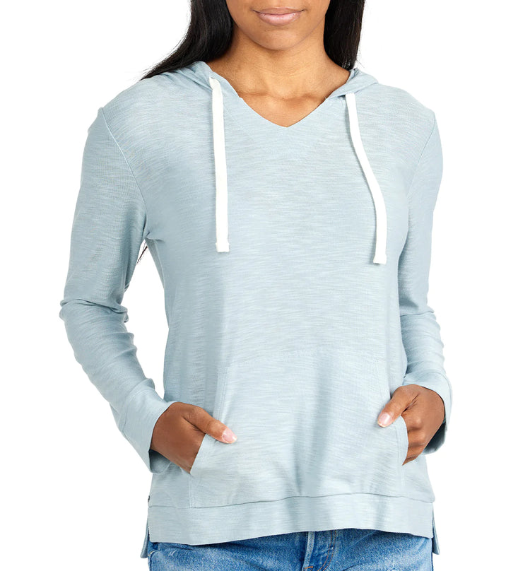 Women's Bamboo Slub Hoodie - Bay Blue