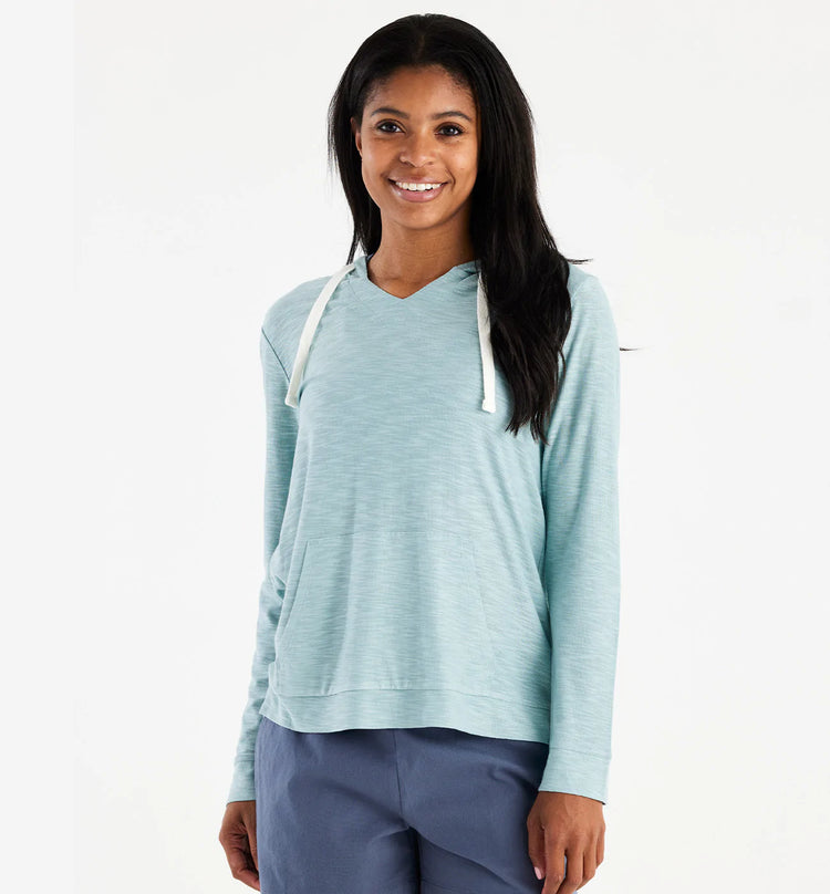 Women's Bamboo Slub Hoodie - Ocean Mist