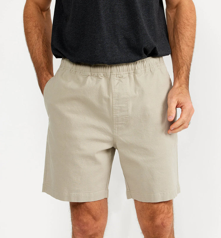 Men's Stretch Canvas Short – 7" - Stone Khaki