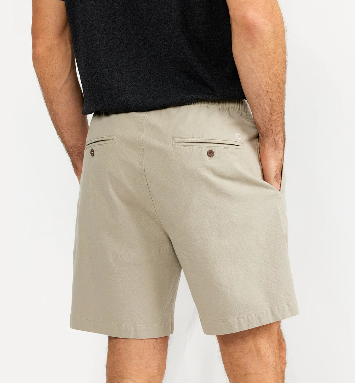 Men's Stretch Canvas Short – 7" - Stone Khaki