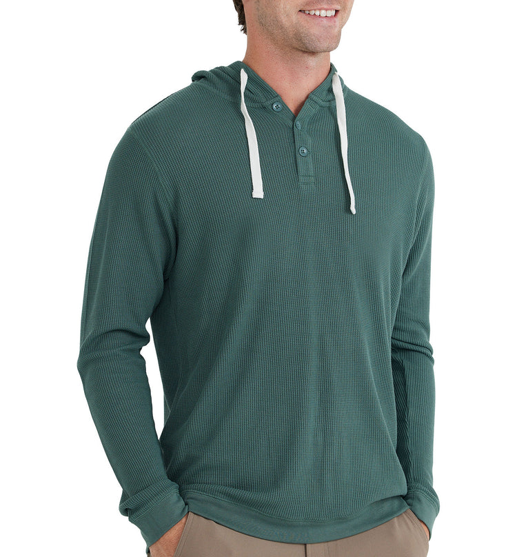 Men's Bamboo Waffle Hoodie - Juniper