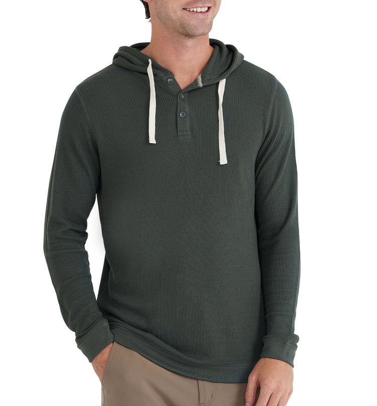 Men's Bamboo Waffle Hoodie - Midnight