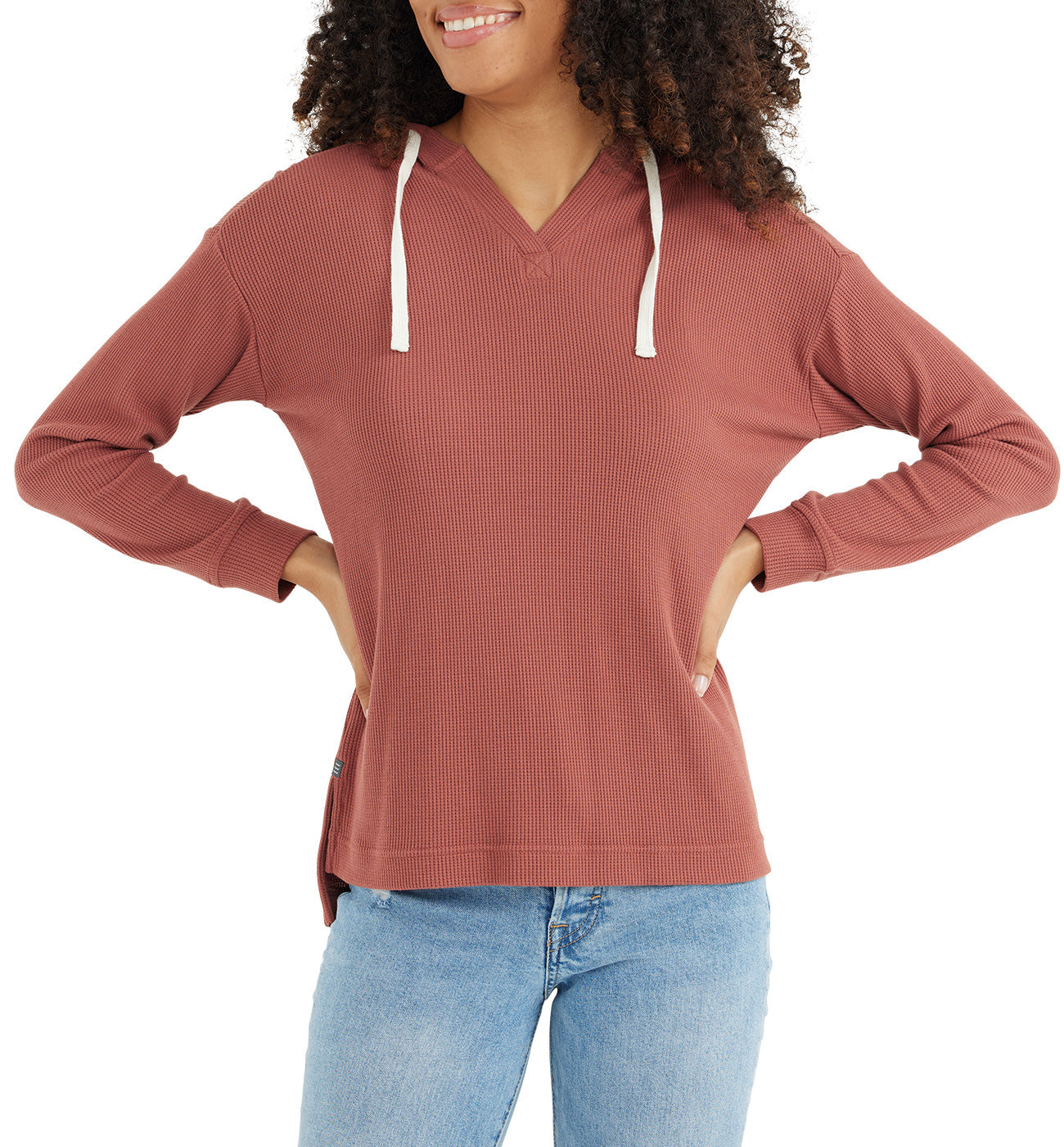 Women's Bamboo Waffle Hoodie - Rosewood – Free Fly Apparel